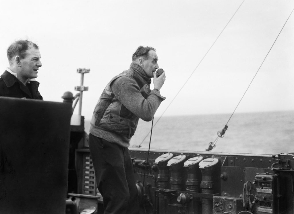 Captain John Walker, renowned convoy commander in action during the Battle of the Atlantic