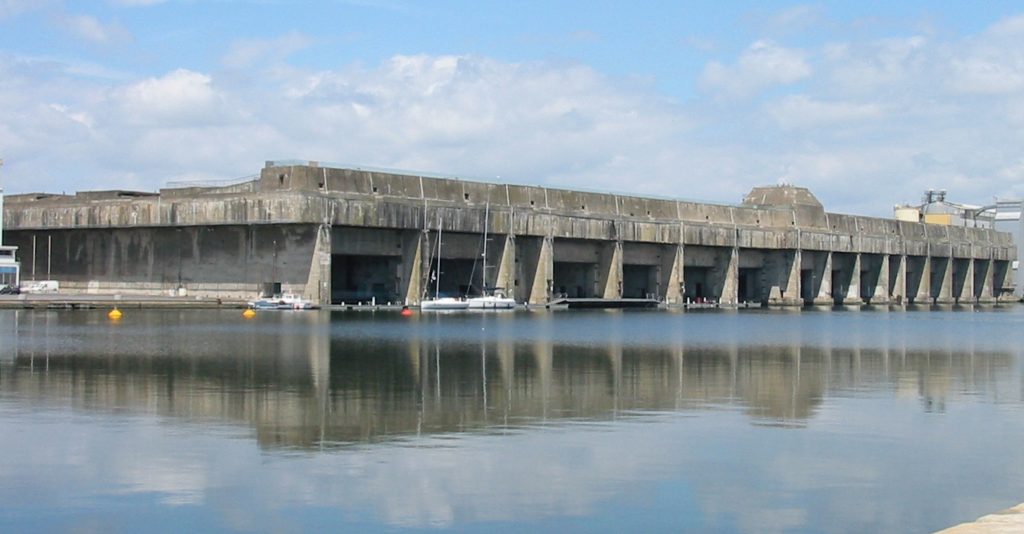 German U-boat pens for the Battle of the Atlantic at Saint Nazaire in France